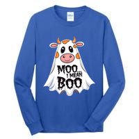 Moo I Mean Boo Cow Halloween Animal Fun Costume Party Great Gift Tall Long Sleeve T-Shirt