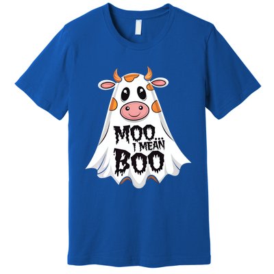 Moo I Mean Boo Cow Halloween Animal Fun Costume Party Great Gift Premium T-Shirt