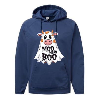 Moo I Mean Boo Cow Halloween Animal Fun Costume Party Great Gift Performance Fleece Hoodie