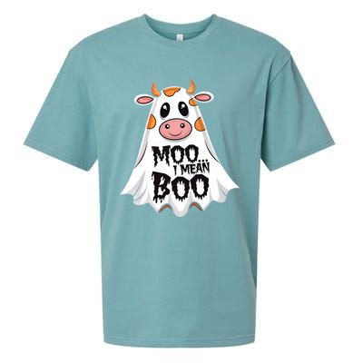 Moo I Mean Boo Cow Halloween Animal Fun Costume Party Great Gift Sueded Cloud Jersey T-Shirt