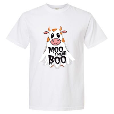 Moo I Mean Boo Cow Halloween Animal Fun Costume Party Great Gift Garment-Dyed Heavyweight T-Shirt