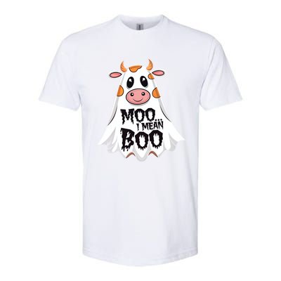 Moo I Mean Boo Cow Halloween Animal Fun Costume Party Great Gift Softstyle CVC T-Shirt