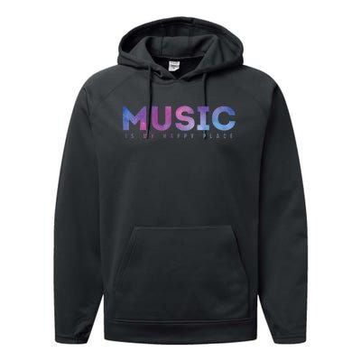 Music Is My Happy Place Performance Fleece Hoodie