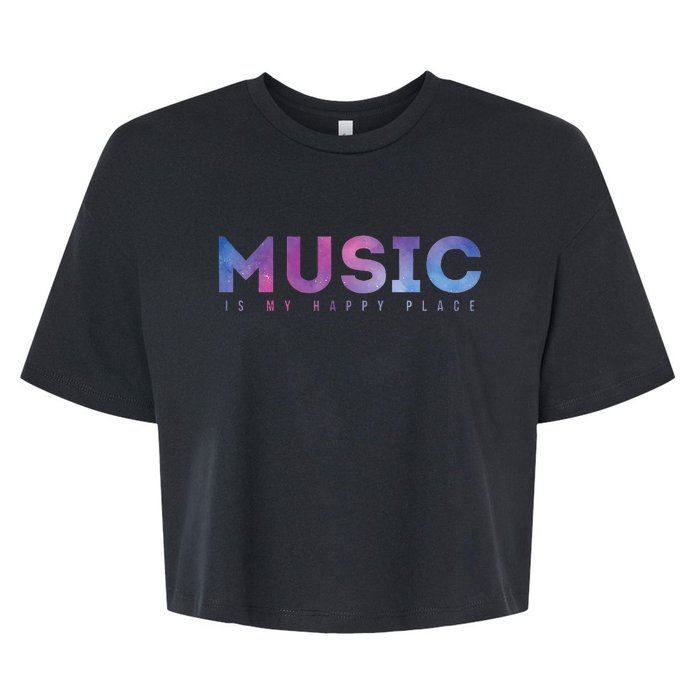 Music Is My Happy Place Bella+Canvas Jersey Crop Tee