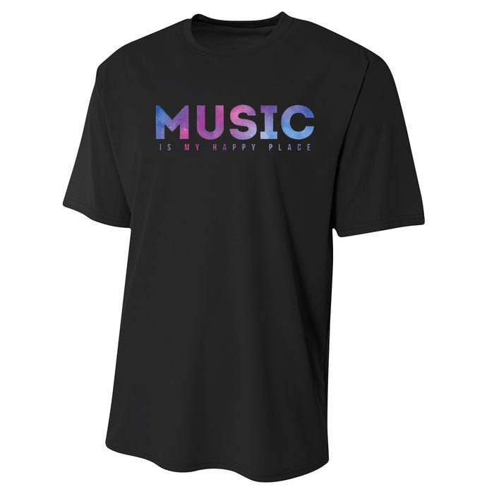 Music Is My Happy Place Performance Sprint T-Shirt