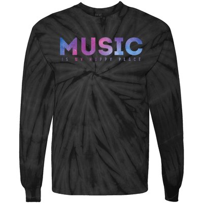 Music Is My Happy Place Tie-Dye Long Sleeve Shirt