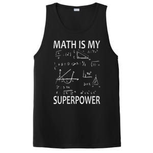 Math Is My Superpower Funny Math Teacher School PosiCharge Competitor Tank