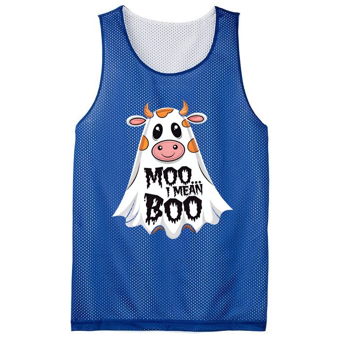 Moo I Mean Boo Cow Halloween Animal Fun Costume Party Gift Mesh Reversible Basketball Jersey Tank