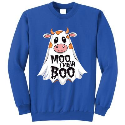 Moo I Mean Boo Cow Halloween Animal Fun Costume Party Gift Tall Sweatshirt