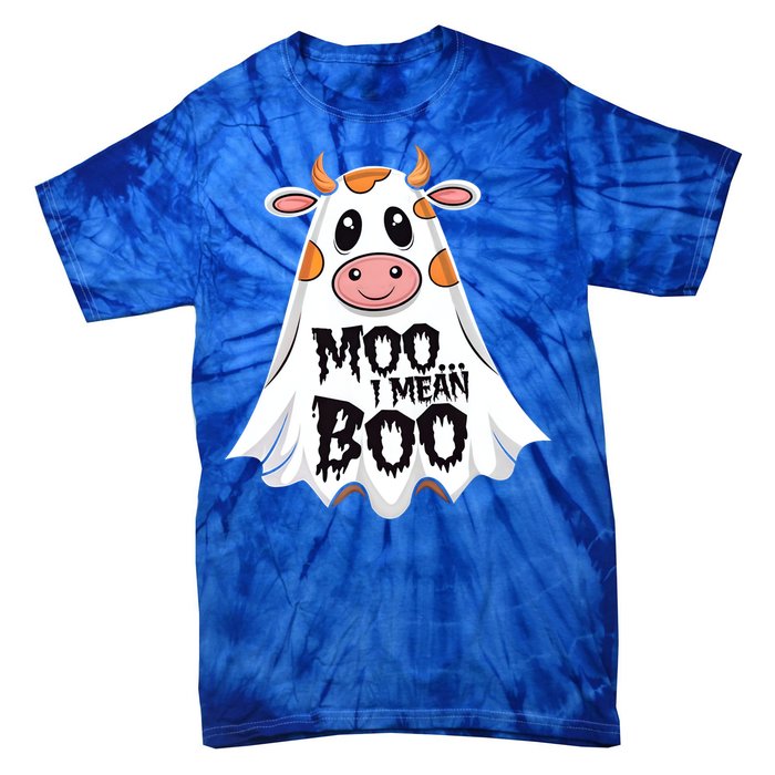 Moo I Mean Boo Cow Halloween Animal Fun Costume Party Gift Tie-Dye T-Shirt