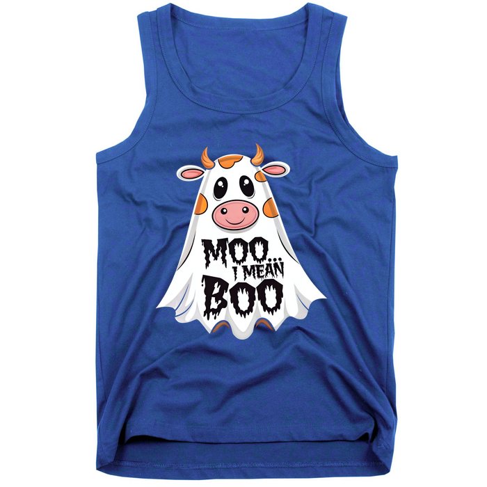 Moo I Mean Boo Cow Halloween Animal Fun Costume Party Gift Tank Top