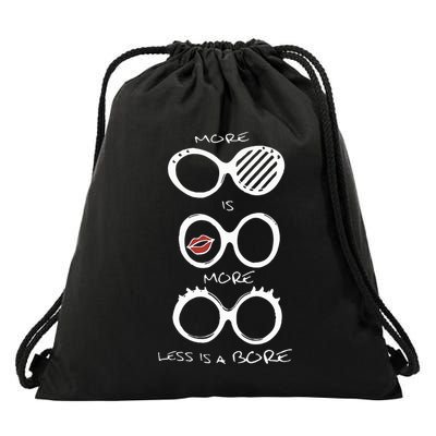 More Is More And Less Is A Bore Apfel Drawstring Bag