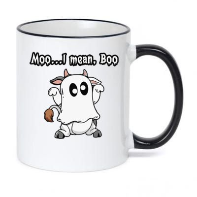 Moo I Mean Boo Ghost Cowfunny Halloween Cow Boo Gift 11oz Black Color Changing Mug