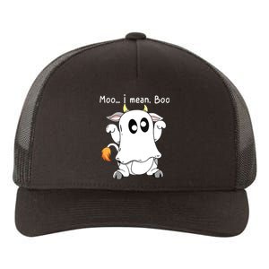 Moo I Mean Boo Ghost Cow Ghost Cow Halloween Farmer Yupoong Adult 5-Panel Trucker Hat