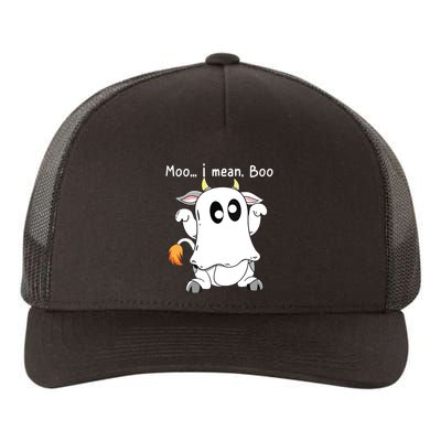Moo I Mean Boo Ghost Cow Ghost Cow Halloween Farmer Yupoong Adult 5-Panel Trucker Hat