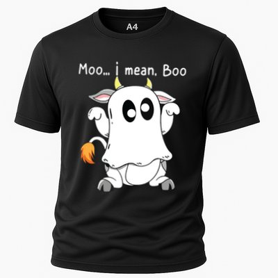 Moo I Mean Boo Ghost Cow Ghost Cow Halloween Farmer Performance Shirt