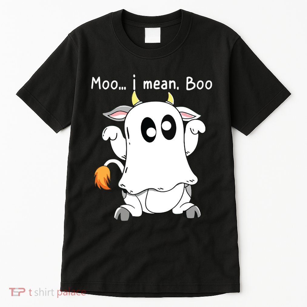 Moo I Mean Boo Ghost Cow Ghost Cow Halloween Farmer Tall T-Shirt