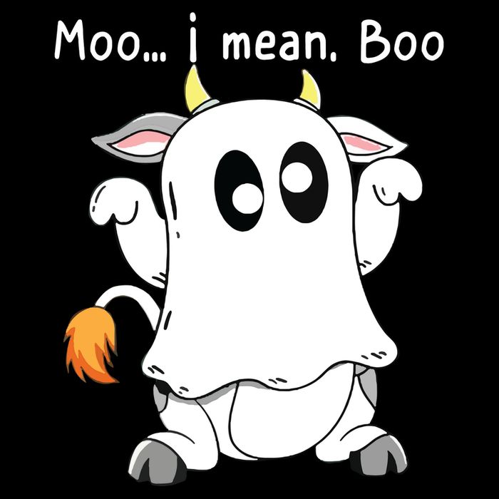 Moo I Mean Boo Ghost Cow Ghost Cow Halloween Farmer Bucket Hat