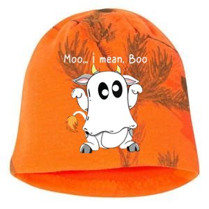 Moo I Mean Boo Ghost Cow Ghost Cow Halloween Farmer Kati - Camo Knit Beanie