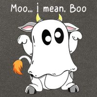 Moo I Mean Boo Ghost Cow Ghost Cow Halloween Farmer Cotton Canvas Backpack