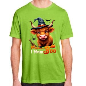 Moo I Mean Boo Cute Cow Bull Witch Hat Halloween Costume Gift Adult ChromaSoft Performance T-Shirt