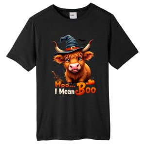 Moo I Mean Boo Cute Cow Bull Witch Hat Halloween Costume Gift Tall Fusion ChromaSoft Performance T-Shirt