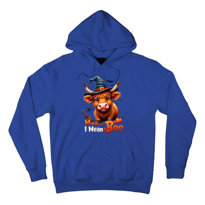 Moo I Mean Boo Cute Cow Bull Witch Hat Halloween Costume Gift Hoodie