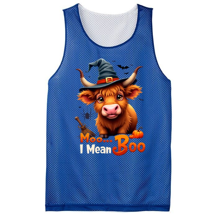 Moo I Mean Boo Cute Cow Bull Witch Hat Halloween Costume Gift Mesh Reversible Basketball Jersey Tank