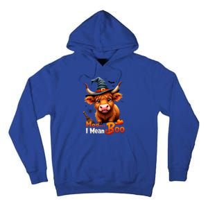 Moo I Mean Boo Cute Cow Bull Witch Hat Halloween Costume Gift Tall Hoodie