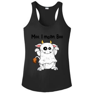 Moo I Mean Boo Ghost Cow Ghost Cow Halloween Great Gift Ladies PosiCharge Competitor Racerback Tank