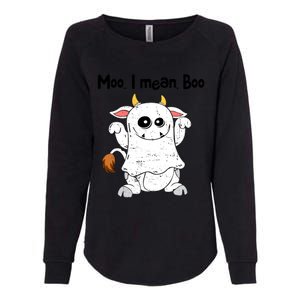 Moo I Mean Boo Ghost Cow Ghost Cow Halloween Great Gift Womens California Wash Sweatshirt