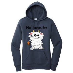 Moo I Mean Boo Ghost Cow Ghost Cow Halloween Great Gift Women's Pullover Hoodie