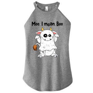 Moo I Mean Boo Ghost Cow Ghost Cow Halloween Great Gift Women's Perfect Tri Rocker Tank