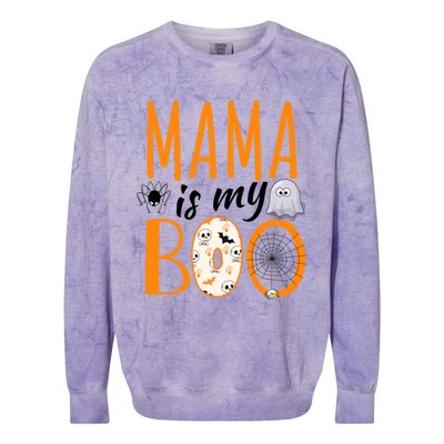 Mama Is My Boo Funny Halloween Costume Cool Gift Colorblast Crewneck Sweatshirt