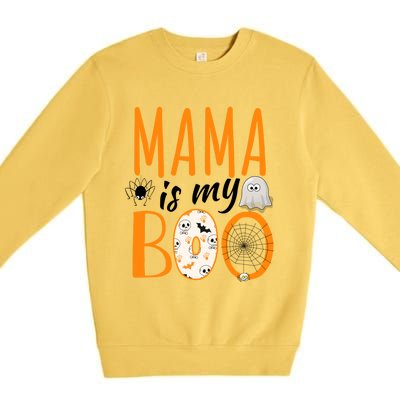 Mama Is My Boo Funny Halloween Costume Cool Gift Premium Crewneck Sweatshirt