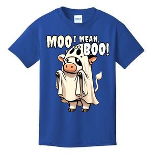 Moo I Mean Boo Funny Cow Ghost Halloween 2024 Costume Gift Kids T-Shirt