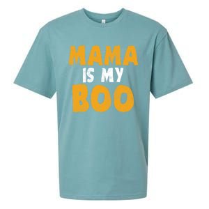 Mama Is My Boo Funny Halloween Party Costume Gift Sueded Cloud Jersey T-Shirt