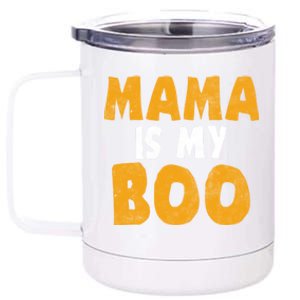 Mama Is My Boo Funny Halloween Party Costume Gift 12 oz Stainless Steel Tumbler Cup