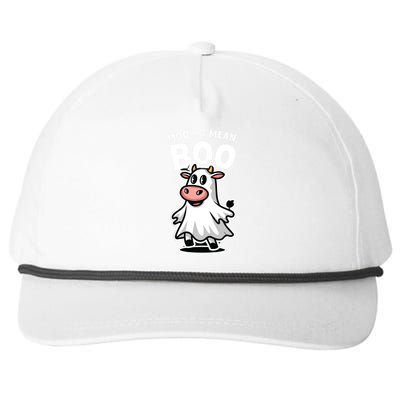 Moo I Mean Boo Cow Ghost Funny Halloween Snapback Five-Panel Rope Hat