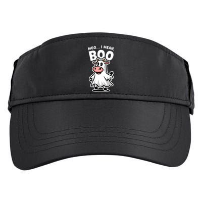 Moo I Mean Boo Cow Ghost Funny Halloween Adult Drive Performance Visor