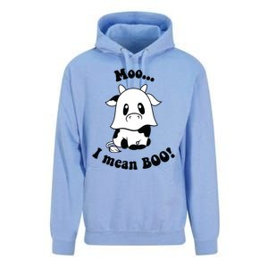 Moo I Mean Boo Cute Ghost Cow Funny Halloween Women Unisex Surf Hoodie