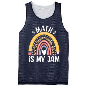 Math Is My Jam First Day Back To School Math Teacher Student Mesh Reversible Basketball Jersey Tank