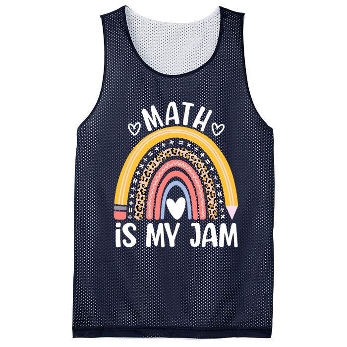 Math Is My Jam First Day Back To School Math Teacher Student Mesh Reversible Basketball Jersey Tank