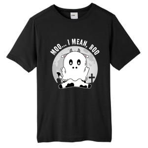 Moo I Mean Boo Spooky Ghost Cow Halloween Cute Gift Tall Fusion ChromaSoft Performance T-Shirt