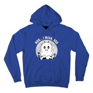 Moo I Mean Boo Spooky Ghost Cow Halloween Cute Gift Hoodie