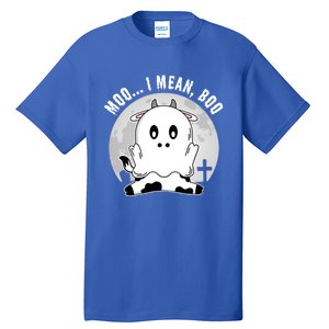 Moo I Mean Boo Spooky Ghost Cow Halloween Cute Gift Tall T-Shirt