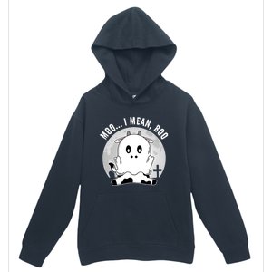 Moo I Mean Boo Spooky Ghost Cow Halloween Cute Gift Urban Pullover Hoodie