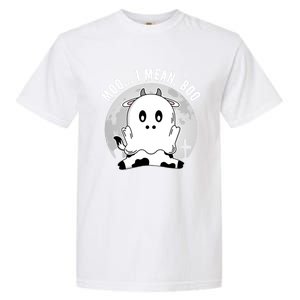 Moo I Mean Boo Spooky Ghost Cow Halloween Cute Gift Garment-Dyed Heavyweight T-Shirt