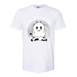 Moo I Mean Boo Spooky Ghost Cow Halloween Cute Gift Softstyle CVC T-Shirt