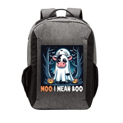 Moo I Mean Boo Ghost Cow Funny Halloween Lover Spooky Cow Long Sleeve Vector Backpack